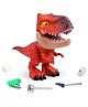 KolorFish 5 in 1 Stationery Set,Dinosaur-Themed Stationery Funny Toy for Kids,Student Storage Eraser Ruler Pencil Sharpener Staple for Boys and Girls (Red)