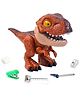 KolorFish 5 in 1 Stationery Set,Dinosaur-Themed Stationery Funny Toy for Kids,Student Storage Eraser Ruler Pencil Sharpener Staple for Boys and Girls (Orange)