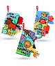 Baby High Contrast Sensory Soft Books Toy for Newborn 0 3 6 12 Months Crinkle Cloth Tails Book Babies Early Development Activity Book Toys for First Gift Infants (Pack of 3)