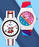 Ji & Ja Set Of 2 Colour Blocked & Car Designed Analogue Watches - White & Multi Colour