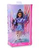 Disney Frozen ?Barbie Deluxe Style Doll #7 in Metallic Blue Top and Skirt, Wavy Brown Hair, Accessories like Silvery Jewelry, Crystal Handbag and Sunglasses - Height 28.5 cm