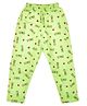 Hrit Cotton Knit Love Text & Hearts Printed Leggings - Green
