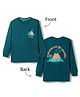 Doreme Single Jersey Knit Full Sleeves T-Shirt with Front & Back Volcano Print - Teal Blue