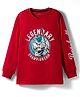 Doreme Single Jersey Knit Full Sleeves T-Shirt with Baseball Print - Red