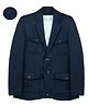 Charchit Cotton Blend Woven Full Sleeves Solid Blazer With Game Is On Text Printed Tee Set - Navy Blue
