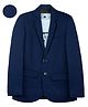 Charchit Cotton Blend Woven Full Sleeves Solid Blazer With Stay Strong Text Printed Tee Set - Navy Blue