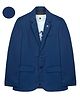 Charchit Cotton Blend Woven Full Sleeves Solid Blazer With Stay Strong Text Printed Tee Set - Royal Blue
