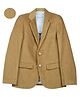 Charchit Cotton Blend Woven Full Sleeves Ribbed Blazer With Teddy Bear Printed Tee Set - Khaki