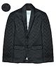 Charchit Cotton Blend Woven Full Sleeves Chevron Textured Blazer With Rhinestones Embellished Tee Set - Black