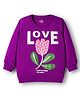 Doodle Poodle 100% Cotton Knit Full Sleeves Sweatshirt With Floral Print - Purple