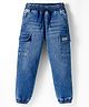 Under Fourteen Only Mild Washed Joggers Style Cargo Jeans - Dark Blue