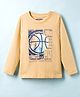 Under Fourteen Only Full Sleeves Basketball Printed Tee - Beige