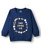 Doodle Poodle 100% Cotton Knit Full Sleeves Sweatshirt With Floral Print - Navy Blue