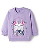 Doodle Poodle 100% Cotton Knit Full Sleeves Sweatshirt With Cat Print - Lavender