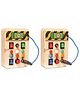 Clapstore Toys Montessori Spark Switch Busy Board with LED Light, Sensory Montessori Toy for Toddlers 1-6 Years, Educational Travel Toy for Boys & Girls, (PACK OF 2),Beige