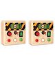 Clapstore Toys Montessori Mini Switch Busy Board with LED Lights, Personalized Sensory Panel for Toddlers 1-6 Years, Develops Hand-Eye Coordination & Fine Motor Skills for Boys Girls (Pack of 2),Beige