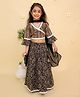 The Mom Store Cotton Knit Three Fourth Bell Sleeves Paisley Printed Gota Lace Embellished Lehenga Choli With Dupatta Set - Multi Colour