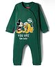 Babyhug Disney Interlock Knit Full Sleeves Romper With Mickey Mouse & Friends Print - Green