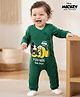 Babyhug Disney Interlock Knit Full Sleeves Romper With Mickey Mouse & Friends Print - Green