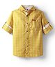 TONYBOY Cotton Woven Full Sleeves Window Pane Checked Shirt - Yellow