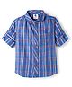 TONYBOY Cotton Woven Full Sleeves Checked Shirt - Blue Orange