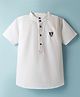 TONYBOY Cotton Woven Half Sleeves Solid Kurta Style Shirt - White