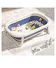 Babyhug Foldable Baby Bathtub - Blue - Free Size| Ideal for Infants & Toddlers| For Boys & Girls| Drain Plug| Non-slip Base| Travel Friendly| Compact Fold for Easy Storing