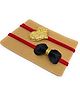 SKD Set Of 2 Heart & Bow Applique Detailed Headbands - Golden & Black