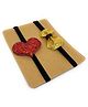 SKD Set Of 2 Heart & Bow Applique Detailed Headbands - Golden & Red
