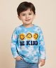Babyhug 100% Cotton Knit Full Sleeves T-Shirt with Smiley & Be Kind Text Print - Blue