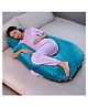 Luv Lap G-Shaped Maternity Pillow for Pregnant Women Full Body Support & Washable Cover - Teal Blue