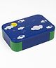 Kicups MUNCHIE MAGIC   Plastic Lunch Box|BPA Free|Leak Resistant|3 Compartments|Perfect for School Kids & Outdoors- Jungle GYM - Blue