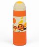 Kicups Stainless Steel Kids Water Bottle  Double Wall Vacuum Insulated Flask  12 Hours Hot & Cold  Water Bottle For Girls/Boys Little Builders Orange & Peach -   550 ml