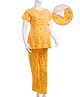 Bella Mama Cotton Knit Half Sleeve Nursing Night Suit with Floral Print - Yellow