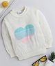 Little Angels Woollen Knit Full Sleeves Heart Designed Sweater - White