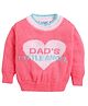 Little Angels Woollen Knit Full Sleeves Heart Designed  Sweater - Neon Pink