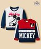 HoneyHap Disney Terry Knit Full Sleeves Sweatshirts with Mickey Graphics Pack of 2 - Red & White