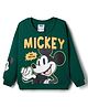 HoneyHap Disney Terry Knit Drop Shoulder Full Sleeves Sweatshirt With Mickey Mouse Graphics & Badge Detailing - Green