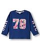 Babyhug 100% Cotton Knit Full Sleeves T-Shirt with Sport Theme Print - Royal Blue
