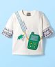 Little Kangaroos Looper Knit Full Sleeves T-Shirt with Mobile Print - Off White