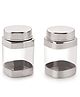 Sizzle Stainless Steel See Through Transparent Storage Container Jar/Canisters/Dabba/Airtight Food Storage for kitchen |Exotic- 400 ml each | Silver- 2 pcs