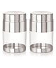 Sizzle Stainless Steel See Through Transparent Storage Container Jar/Canisters/Dabba/Food Storage for kitchen |Dzire- 410 ml each | Silver- 2 pcs