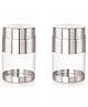 Sizzle Stainless Steel See Through Transparent Storage Container Jar/Canisters/Dabba/Food Storage for kitchen |Dzire- 620 ml each | Silver- 2 pcs