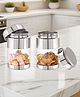 Sizzle Stainless Steel See Through Transparent Storage Container Jar/Canisters/Dabba/Food Storage for kitchen |Delight- 410 ml each | Silver- 2 pcs