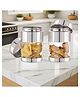 Sizzle Stainless Steel See Through Transparent Storage Container Jar/Canisters/Dabba/Food Storage for kitchen |Delight- 850 ml each | Silver- 2 pcs
