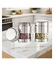 Sizzle Stainless Steel See Through Transparent Storage Container Jar/Canisters/Dabba/Food Storage for kitchen |Maxima- 450 ml each | Silver- 2 pcs