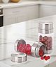 Sizzle Stainless Steel See Through Transparent Storage Container Jar/Canisters/Dabba/Food Storage for kitchen |Long Twist- 120 ml each | Silver- 2 pcs