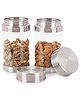 Sizzle Stainless Steel See Through Transparent Storage Container Jar/Canisters/Dabba/Food Storage for kitchen |Long Twist- 500 ML each | Silver- 2 pcs