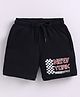 Parrot Crow Cotton Knit New York Text Printed Shorts - Black