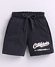 Parrot Crow Cotton Knit California Dreams Text Printed Shorts - Charcoal Grey